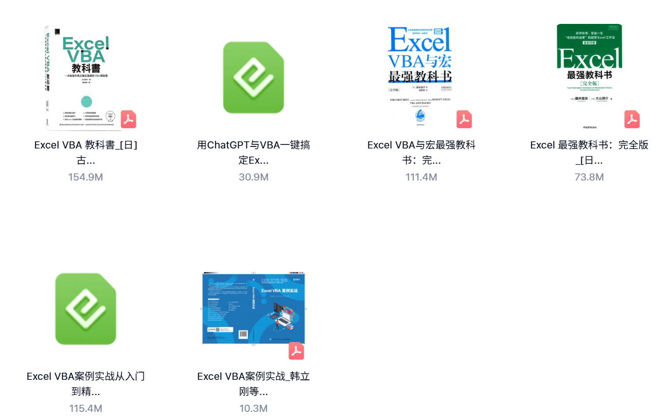 「资源分享」电子书 EXCEL VBA相关书籍分享